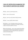 CHILD LIFE CERTIFICATION EXAMINATION TEST 2026 COMPLETE QUESTIONS AND ANSWERS