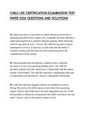 CHILD LIFE CERTIFICATION EXAMINATION TEST PAPER 2026 QUESTIONS AND SOLUTIONS