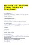 Randomized Practice Final TCFP FF2 Exam Questions with Correct Answers 