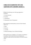 CHIMA NCE EXAMINATION TEST 2026 QUESTIONS WITH ANSWERS GRADED A&plus;