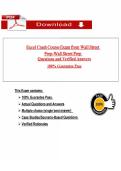 EXCEL CRASH COURSE EXAM &vert;&vert; LATEST VERSION FROM WALL STREET QUESTIONS AND 100&percnt; VERIFIED ANSWERS &lpar;BRAND NEW&excl;&excl;&rpar;&sol;WSP EXCEL CRASH COURSE&vert;&vert; LATEST UPDATE 2026&sol;2027