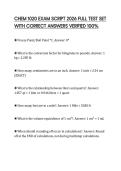 CHEM 1020 EXAM SCRIPT 2026 FULL TEST SET WITH CORRECT ANSWERS VERIFIED 100&percnt;