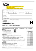 2025 AQA GCSE MATHEMATICS Higher Tier   Paper 1 Non-Calculator  Question Paper with Marking Scheme Attached 