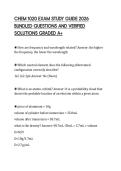 CHEM 1020 EXAM STUDY GUIDE 2026 BUNDLED QUESTIONS AND VERIFIED SOLUTIONS GRADED A&plus;