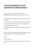CHEM 1020 EXAMINATION TEST 2026 QUESTIONS WITH ANSWERS GRADED A&plus;