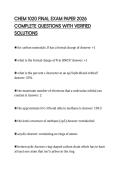 CHEM 1020 FINAL EXAM PAPER 2026 COMPLETE QUESTIONS WITH VERIFIED SOLUTIONS