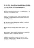 CHEM 1020 FINAL EXAM SCRIPT 2026 SOLVED QUESTIONS WITH VERIFIED ANSWERS