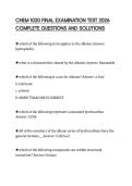 CHEM 1020 FINAL EXAMINATION TEST 2026 COMPLETE QUESTIONS AND SOLUTIONS