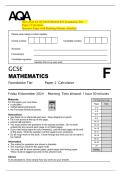 2025 AQA GCSE MATHEMATICS Foundation Tier   Paper 2 Calculator   Question Paper with Marking Scheme Attached