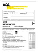 2025 AQA GCSE MATHEMATICS Foundation Tier   Paper 3 Calculator   Question Paper with Marking Scheme Attached