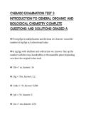 CHEM120 EXAMINATION TEST 3 INTRODUCTION TO GENERAL ORGANIC AND BIOLOGICAL CHEMISTRY COMPLETE QUESTIONS AND SOLUTIONS GRADED A