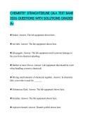 CHEMISTRY STRAIGHTERLINE Q&A TEST BANK 2026 QUESTIONS WITH SOLUTIONS GRADED A&plus;
