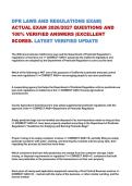 DPR LAWS AND REGULATIONS EXAM&vert; ACTUAL EXAM 2026&sol;2027 QUESTIONS AND 100&percnt; VERIFIED ANSWERS &vert;EXCELLENT SCORES&period; LATEST VERIFIED UPDATE