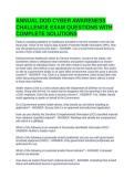 ANNUAL DOD CYBER AWARENESS CHALLENGE EXAM QUESTIONS WITH COMPLETE SOLUTIONS