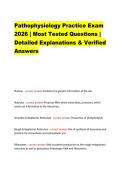 Pathophysiology Practice Exam 2026 &vert; Most Tested Questions &vert; Detailed Explanations & Verified Answers