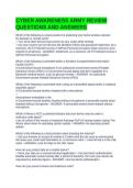 CYBER AWARENESS ARMY REVIEW QUESTIONS AND ANSWERS