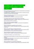 DOD CYBER AWARENESS EXAM QUESTIONS WITH COMPLETE SOLUTIONS