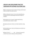 GROWTH AND DEVELOPMENT PRACTICE QUESTIONS WITH DETAILED SOLUTIONS 2026