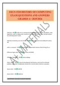EECS 1520 HISTORY OF COMPUTING EXAM QUESTIONS AND ANSWERS GRADED A&plus; 2025&sol;2026