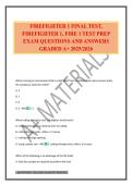 FIREFIGHTER 1 FINAL TEST&comma; FIREFIGHTER 1&comma; FIRE 1 TEST PREP EXAM QUESTIONS AND ANSWERS GRADED A&plus; 2025&sol;2026