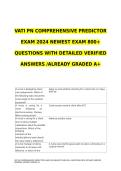 VATI PN COMPREHENSIVE PREDICTOR EXAM 2024 NEWEST EXAM 800 QUESTIONS WITH DETAILED VERIFIED ANSWERS ALREADY GRADED A