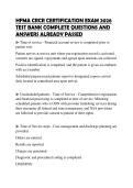 HFMA CRCR CERTIFICATION EXAM 2026 TEST BANK COMPLETE QUESTIONS AND ANSWERS ALREADY PASSED