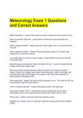 Meteorology Exam 1 Questions and Correct Answers 