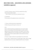 HESI MED SURG QUESTIONS AND ANSWERS GRADED A Approved