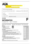 2025 AQA GCSE MATHEMATICS Foundation Tier   Paper 2 Calculator   Question Paper with Marking Scheme Attached