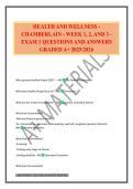 HEALTH AND WELLNESS - CHAMBERLAIN - WEEK 1&comma; 2&comma; AND 3 - EXAM 1 QUESTIONS AND ANSWERS GRADED A&plus; 2025&sol;2026