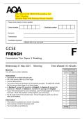 2025 AQA GCSE FRENCH Foundation Tier   Paper 3 Reading  Question Paper with Marking Scheme Attached 