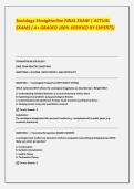 Sociology Straighterline FINAL EXAM &vert; ACTUAL EXAMS &lpar; A&plus; GRADED 100&percnt; VERIFIED BY EXPERTS&rpar;