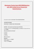 Wastewater Practice Exam 2025&sol;2026&lpar;Questions with 100&percnt; Verified Correct Answers&rpar; for Guaranteed pass&period;