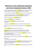 NACE Care of the Child Exam Questions and Correct Explained Answers 2026