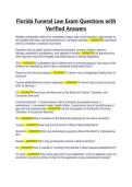 Florida Funeral Law Exam Questions with Verified Answers&period;