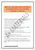 MHA 710 - HEALTHCARE ECONOMICS EXAM QUESTIONS AND ANSWERS GRADED A&plus; 2025&sol;2026