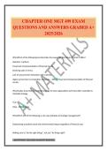 CHAPTER ONE MGT 499 EXAM QUESTIONS AND ANSWERS GRADED A&plus; 2025&sol;2026