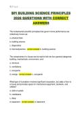 BPI BUILDING SCIENCE PRINCIPLES  2026 QUESTIONS WITH CORRECT  ANSWERS 