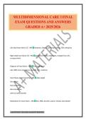 MULTIDIMENSIONAL CARE 3 FINAL EXAM QUESTIONS AND ANSWERS GRADED A&plus; 2025&sol;2026