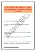 NNAAP NURSE AIDE PRACTICE EXAM QUESTIONS AND ANSWERS GRADED A&plus; 2025&sol;2026