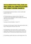 HLTH 501 BIOSTATISTICS FINAL EXAM 2021 FINAL PAPER 2026 COMPLETE SOLUTIONS AND CORRECT ANSWERS GRADED A&plus;