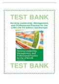 Test Bank for Nursing Leadership and Professional Practice&comma; 7th Edition by Dahlkemper PDF 2026 &ndash; Complete Questions and Answers