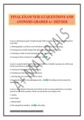 FINAL EXAM NUR 112 QUESTIONS AND ANSWERS GRADED A&plus; 2025&sol;2026