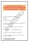 NUR 643E ADVANCED HEALTH ASSESSMENT FINAL EXAM QUESTIONS AND ANSWERS GRADED A&plus; 2025&sol;2026