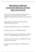 MINNESOTA SPECIAL ENGINEER BOILER LICENSE PRACTICE EXAM QUESTIONS AND ANSWERS 2026