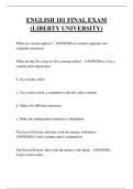 ENGLISH 101 FINAL EXAM &lpar;LIBERTY UNIVERSITY&rpar; QUESTIONS AND ANSWERS 2026