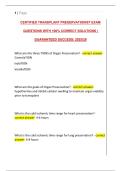 Certified Transplant Preservationist &lpar;CTP&rpar; Exam Guide 2025&sol;2026 &vert; 100&percnt; Correct Questions & Solutions
