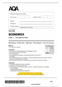 2025 AQA GCSE ECONOMICS Paper 1 How Markets Work   Question Paper & Mark Scheme &lpar;Merged&rpar; May 2025 &lbrack;VERIFIED&rsqb; 