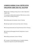 HONDROS NURSING EXAM CERTIFICATION EVALUATION GUIDE 2026 FULL SOLUTION
