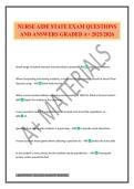 NURSE AIDE STATE EXAM QUESTIONS AND ANSWERS GRADED A&plus; 2025&sol;2026